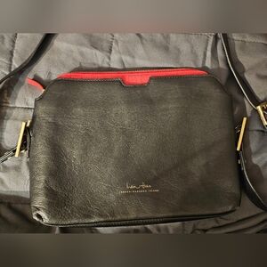 India Hicks London Harbour Island Black Leather Crossbody Shoulder Purse